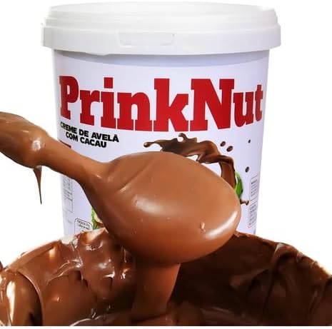 Creme de Avelã com Cacau PrinkNut 1kg - Delicioso e Cremoso, Chocolate Perfeito para Pães, Bolos e Sobremesas. Sem Glúten, Com Avelãs Selecionadas e Cacau de Qualidade, Semelhante a Nutella Com Extrema Qualidade