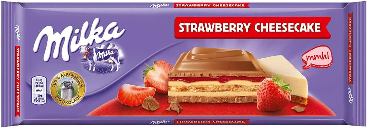 Chocolate Milka Morango Cheesecake 300gr - Chocolate e Morango - Milka