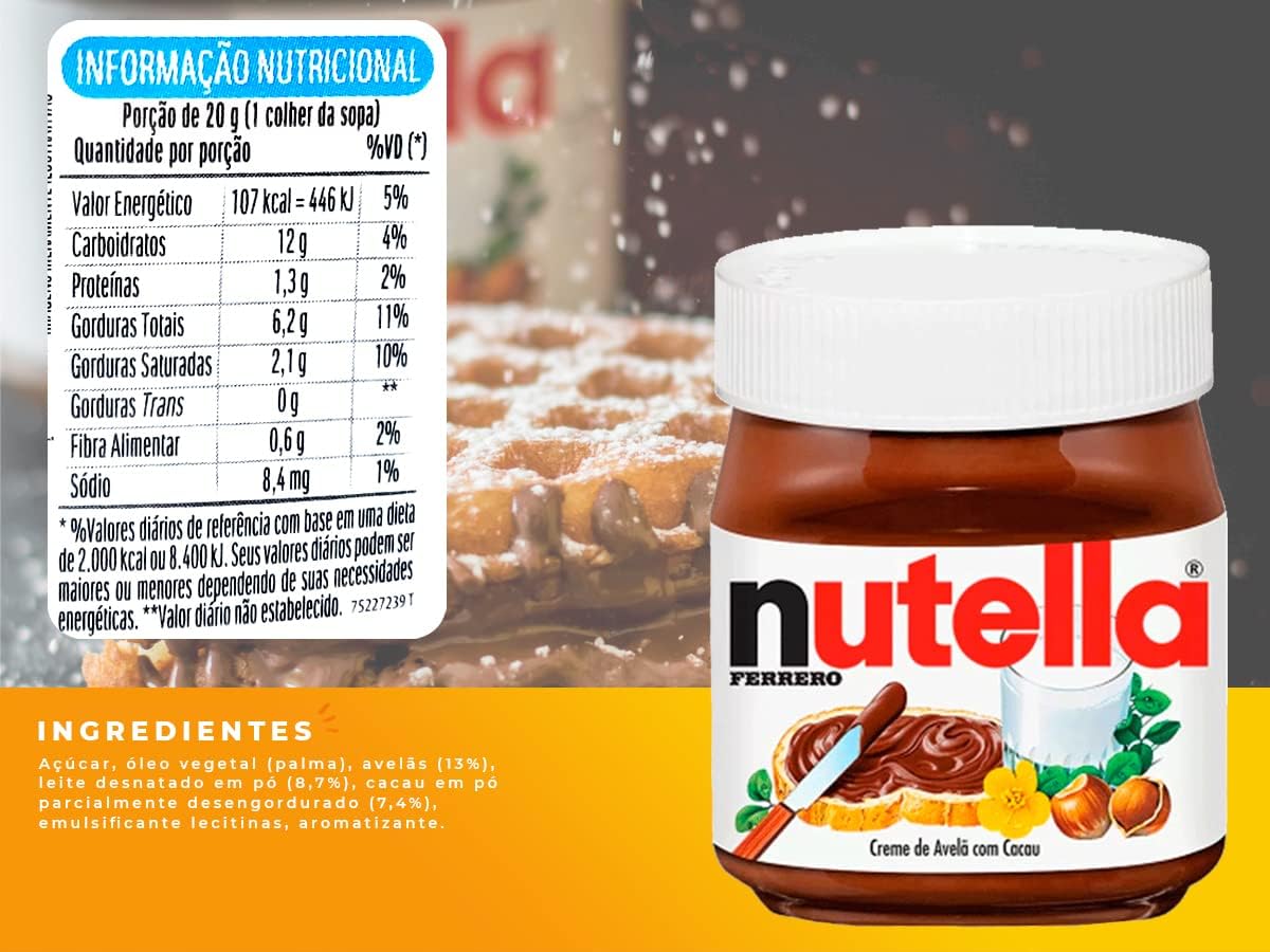 Creme De Avelã Com Cacau Nutella 650 Gramas