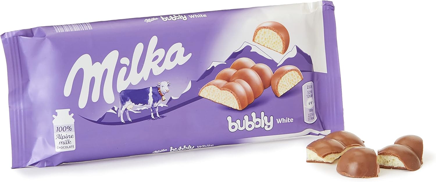 Milka Chocolate Bubbly White 100G