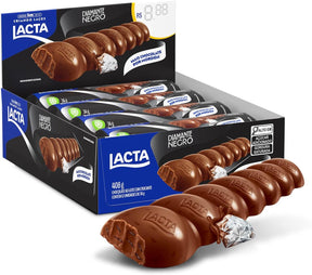 Chocolate Lacta ao leite Diamante Negro Caixa Com 12 Unidades De 34g